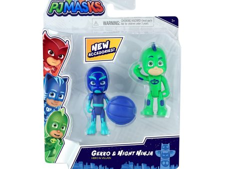 Pack de 2 Héroes Pyjamasques de 7.5 cm + 1 Figura Villana con Accesorios Gluglu & Kevin on Sale