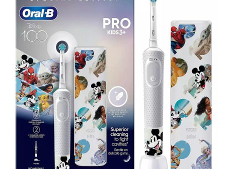 (Cabezal no incluido) Oral-B Cepillo de dientes eléctrico Pro Kids, edición especial, diseñado por Braun Embalaje Deteriorado Sale