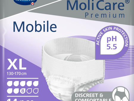 MoliCare Premium Mobile - Pantalones Desechables para Incontinencia, 8 Gotas, Talla XL, Paquete de 14 Embalaje Deteriorado Discount