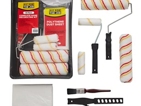 Kit de Decoración del Hogar de 10 Piezas - Juego de Rodillos y Bandejas de Pintura con Pincel, Hoja Antipolvo y Agitador Embalaje Deteriorado Online Sale