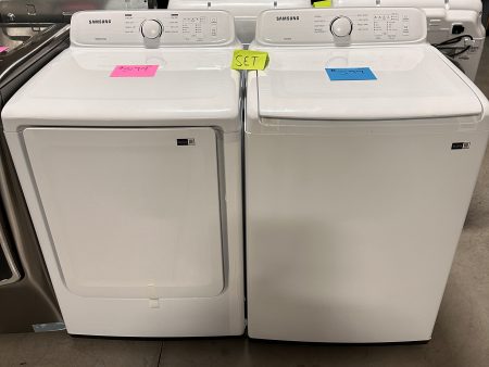 SAMSUNG TOP LOAD WASHER ELECTRIC DRYER LAUNDRY SET - WAS12737 DRY12166 Cheap